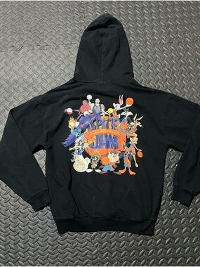 Space Jam Graphic Zip-Up Hoodie - Black